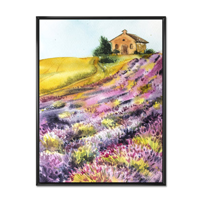 «Morning Sun Over The Purple Lavender Field I - Country», reproduction d'art sur toile