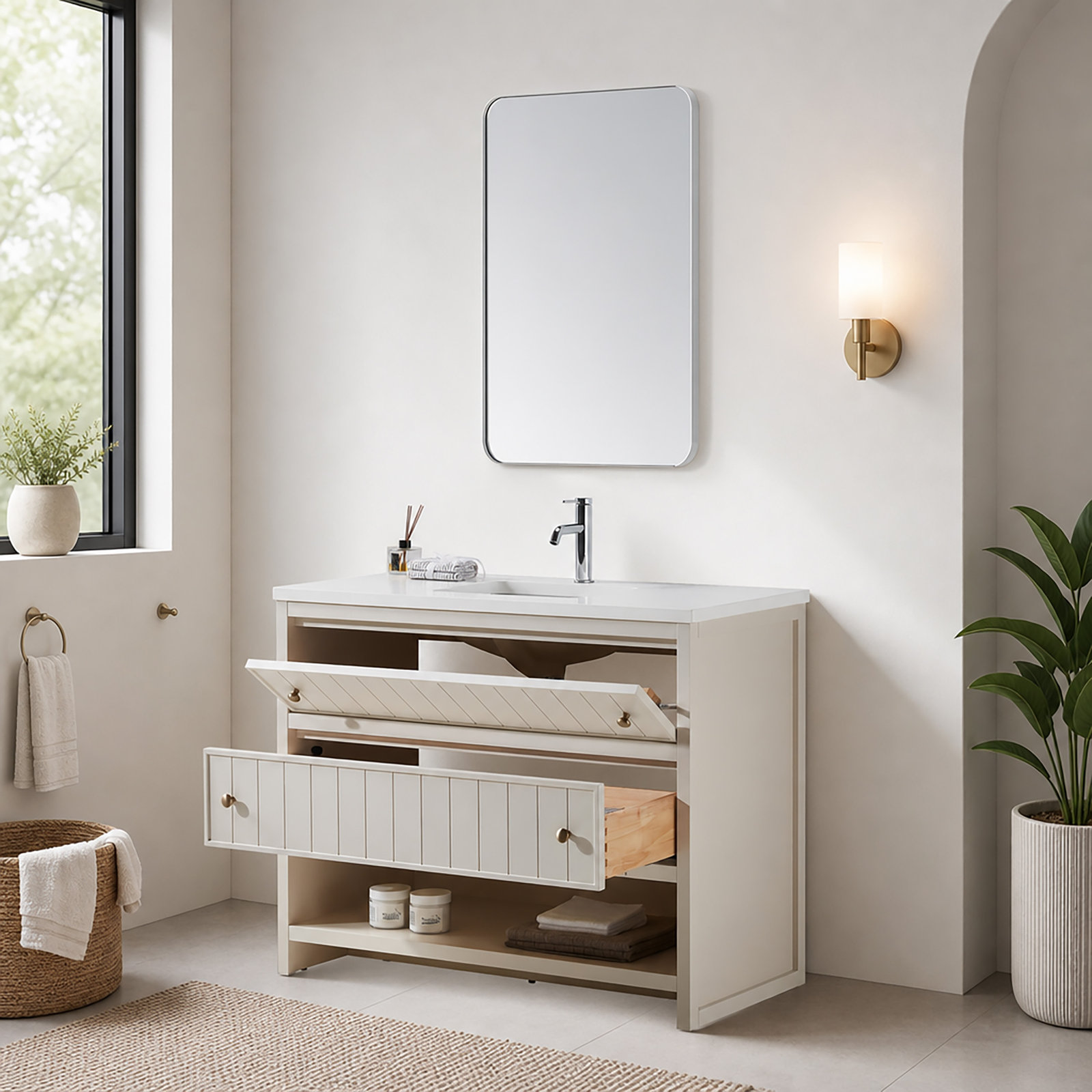 Bathroom Vanity, White