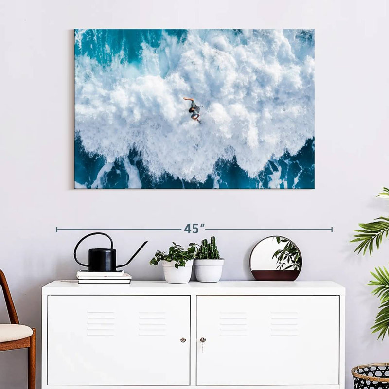 Senne Surfer On Wave Crest, 26" H x 39" W