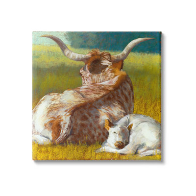 Art mural sur toile "Longhorn" par Rita Kirkman
