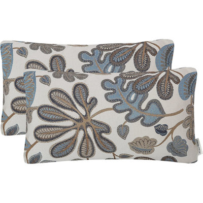 Floral Cotton Blend Outdoor Pillow Cover