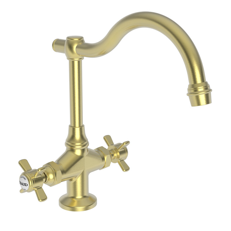 Fairfield Double Handle Bar Faucet, Satin Brass