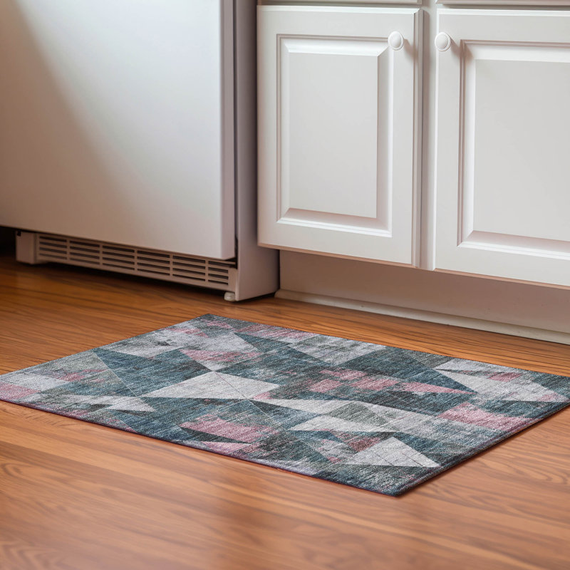 Premium Machine Washable Fairwood AMF1888 Geometric Rug, Rectangle 1'8" x 2'6"
