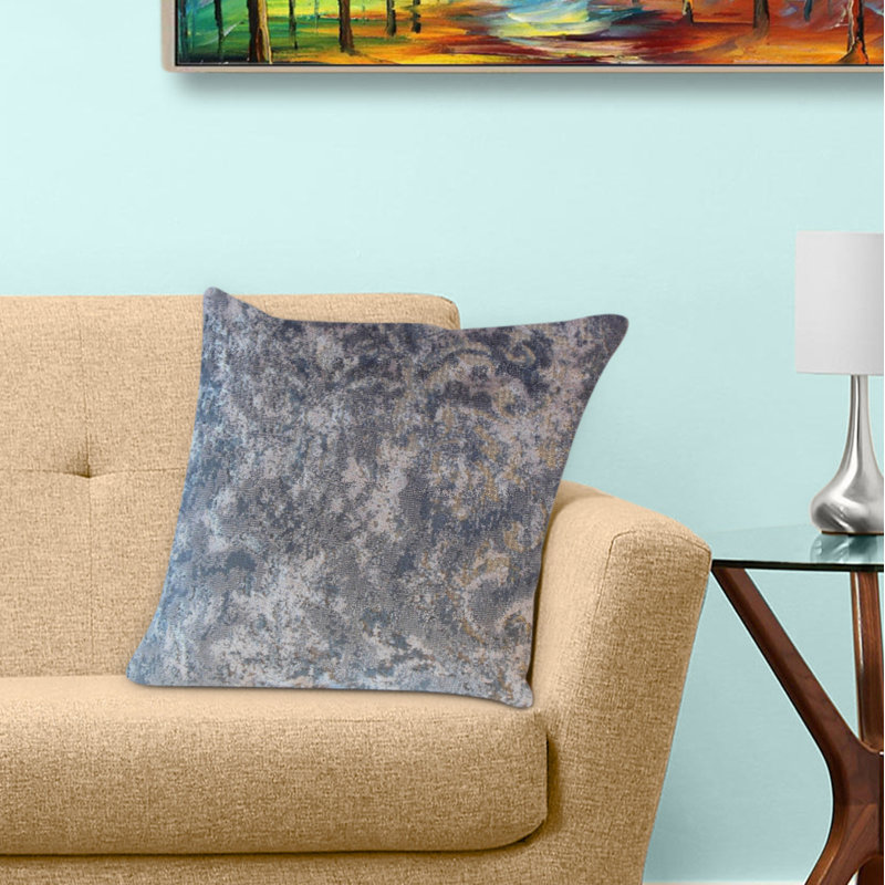 Coussin Ladonna, 24 po x 24 po, Bleu, Coussin décoratif