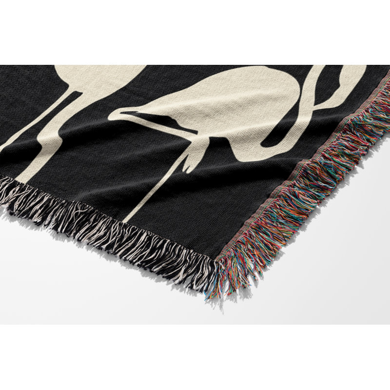 Jeté en mélange de coton Vixo Flamingo, L 60 po x l 50 po, Blanc cassé