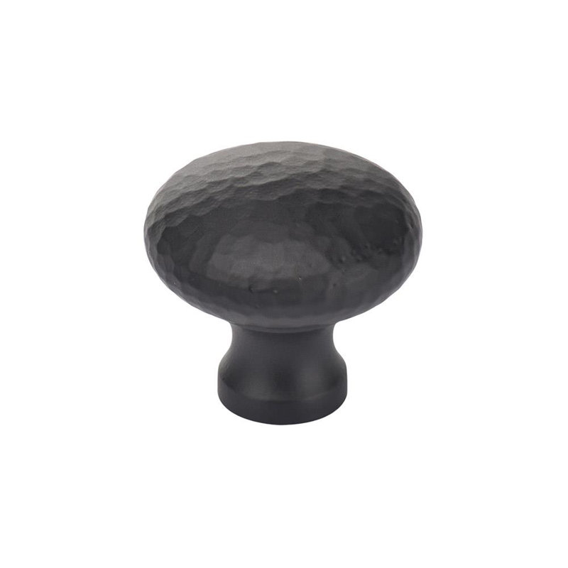 Poignée d'armoire ronde martelée, Dos plat, 1.5