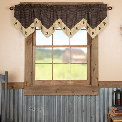 Kettle Grove Cotton Plaid Pointed Window Valance