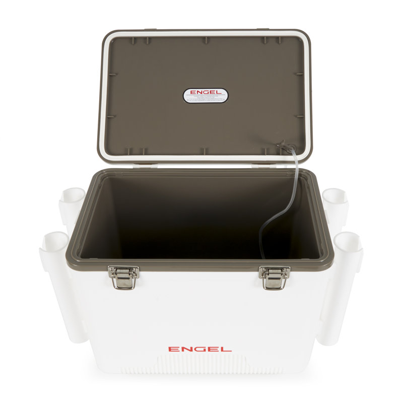 Engel 30 Quart Live Bait Dry Box Cooler with Rod Holders