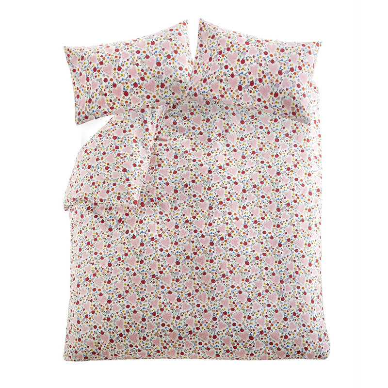 Cath Kidston Floral Frill Pink/Red/Green, Double - 2 Standard Pillowcases
