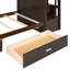 Rangement pour lit superposé simple avec lit superposé en bois massif et espresso