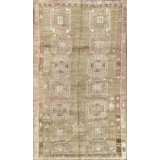 One-of-a-Kind Hand-Knotted 1960s 7'5" x 13'1" Wool Area Rug in Beige/Light Red