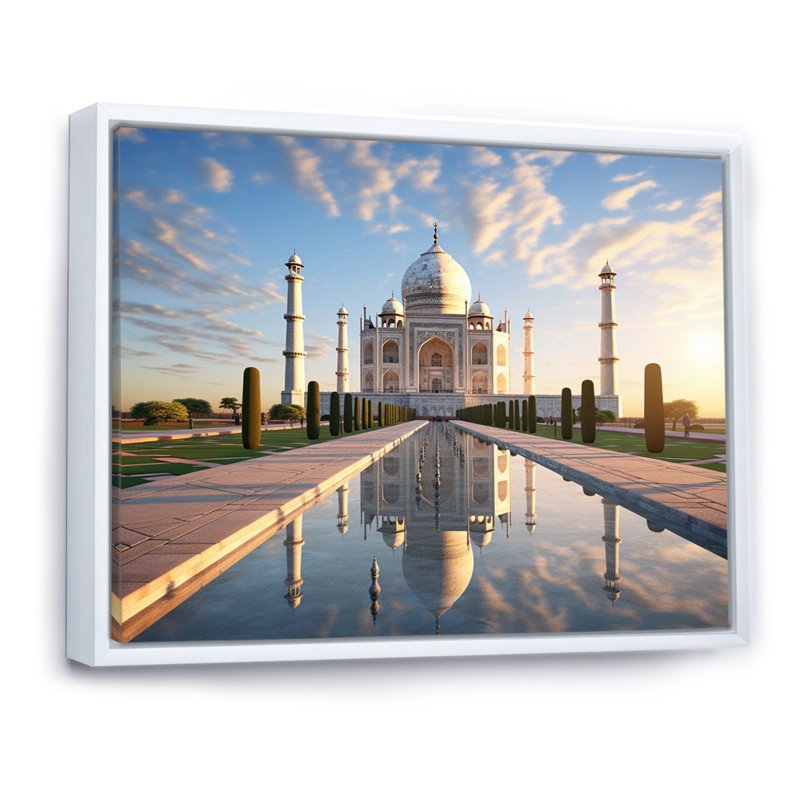 Islam Art Taj Mahal I, H 34 po x l 44 po x P 1,5 po, Cadre flottant blanc
