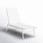Chaise longue d'extérieur en polyester enduit de PVC Ameliana avec dossier réglable à 6 positions, blanc