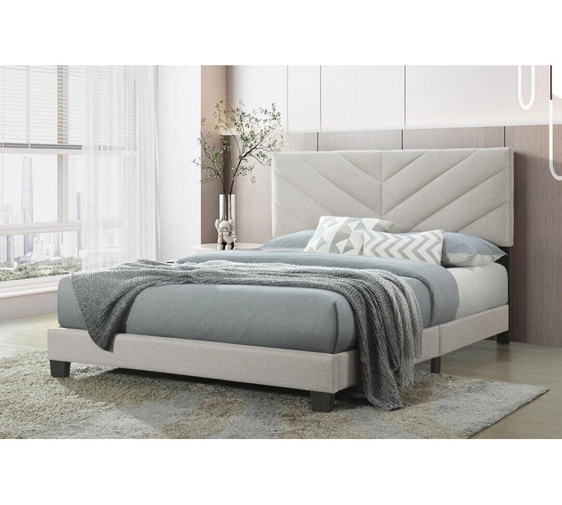 Lit tapissier standard Jesten, Grand, Beige