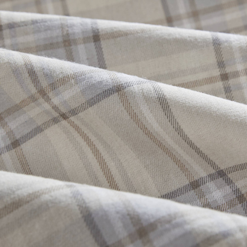 Ensemble de draps en flanelle de coton 4 pièces, Ensemble de draps pour grand lit avec 2 taies d'or