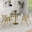 Table bistro ronde de 31,5 pouces avec plateau en faux marbre et plateau en métal robuste, facile à assembler, diamètre de la structure en métal robuste-621375938