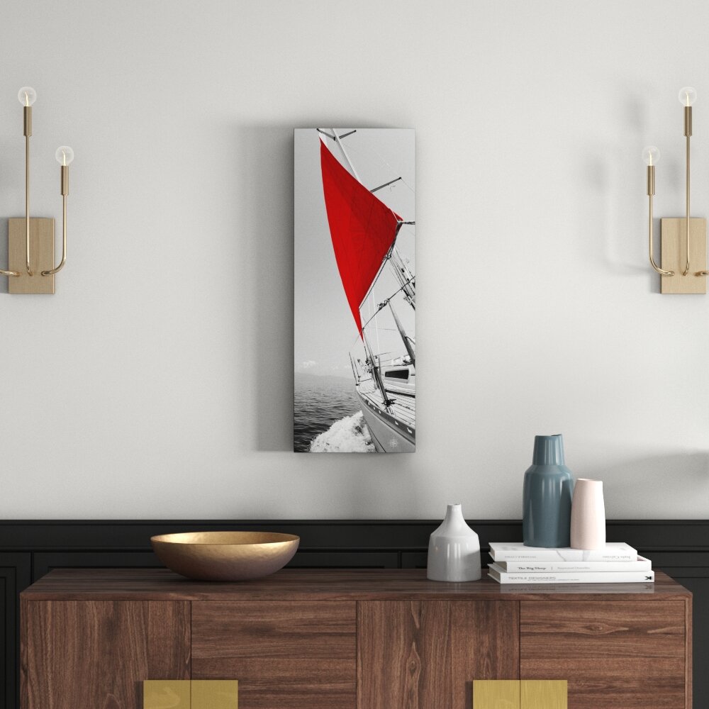 Glasbild Red Spinnaker I, Kunstdruck