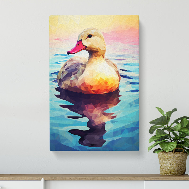 Duck Geometric - Wrapped Canvas, 50cm H x 35cm W x 3cm D