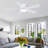 46" Low Profile Flush Mount Ceiling Fan Light With Remote/app Control-266126132