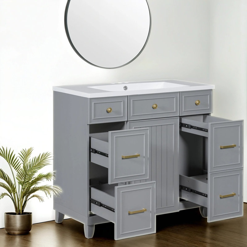 Meuble-lavabo simple avec plateau 36,02 Tornell, Gris