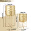 Set of 2 Gold Metal Planters with Stands for Living Room