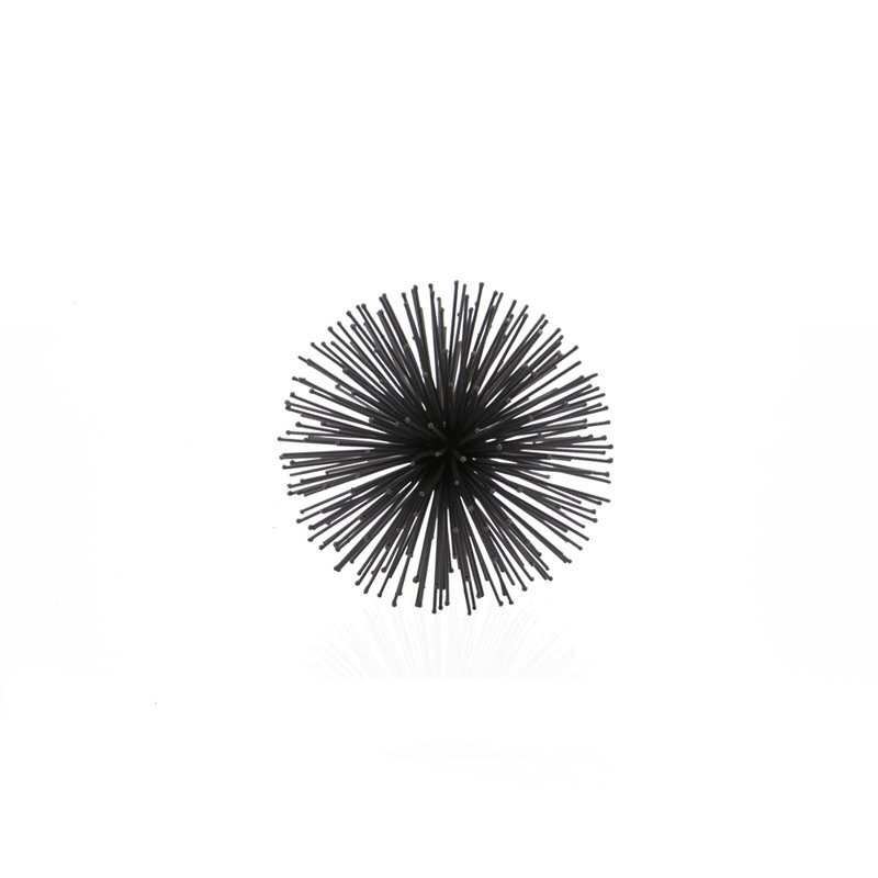 Erizo Spiked Large Sphere, 6" H x 6" W x 6" D, Black