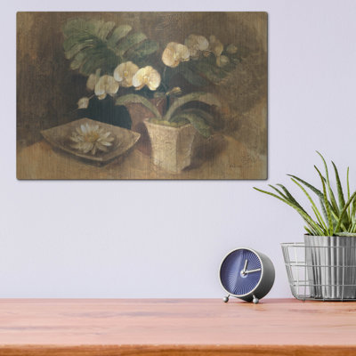 Art mural en métal Winston Porter «Meditation Orchids» par Albena Hristova