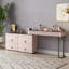 Meuble-lavabo extensible de haute qualité, en forme de L, avec prise de courant, plateau de table en verre, très facile à assembler-128542174-113204453