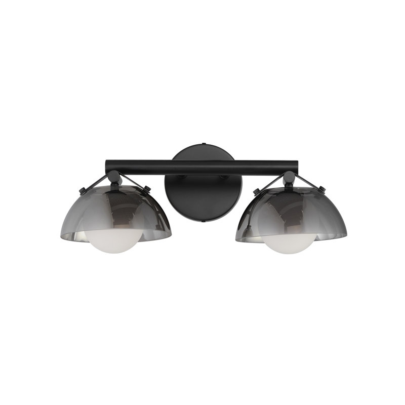 Domain 1 - Light Armed Sconce, 2, Black, Smoke