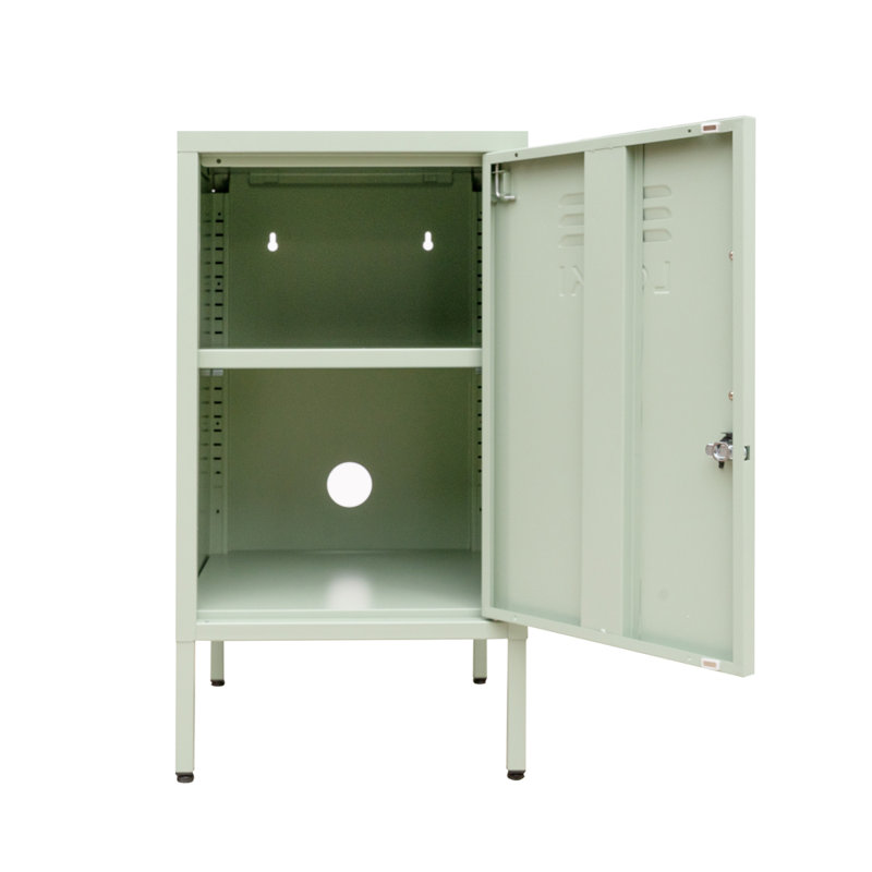 Nilan 38cm W Steel Bedside Table, Sage Green