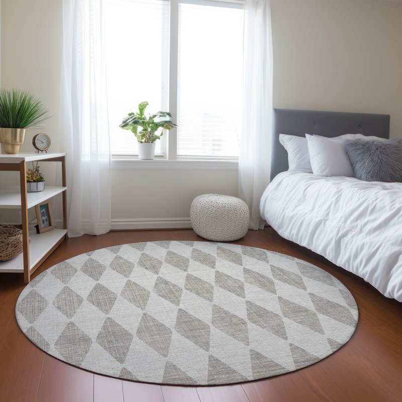 Tapis intérieur / extérieur Loreen avec envers antidérapant, Rond 8 pi