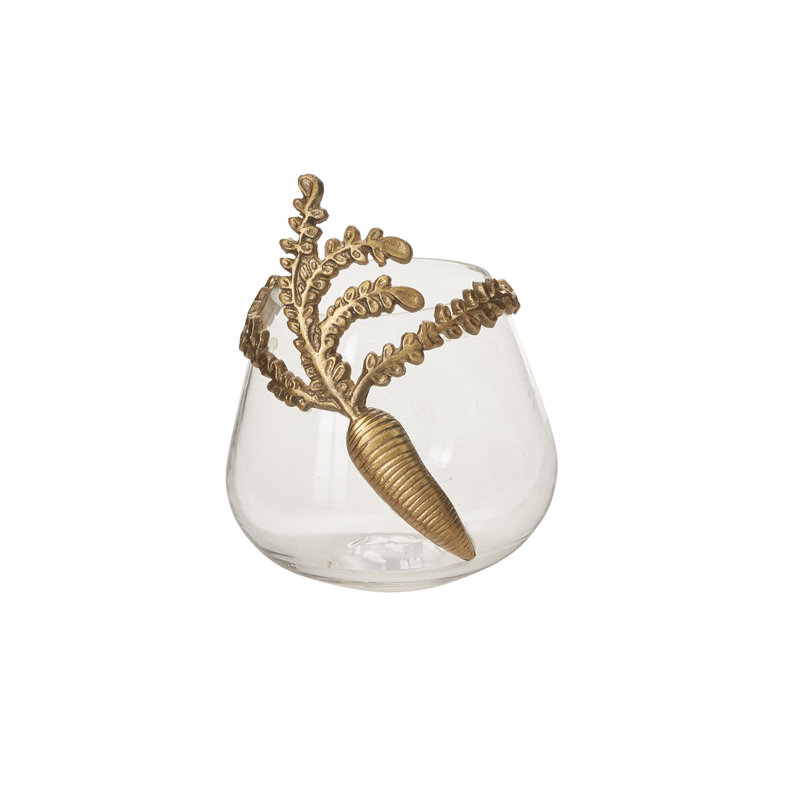 Vase de table en verre fait à la main, H 8 po x l 6,5 po x P 6,5 po