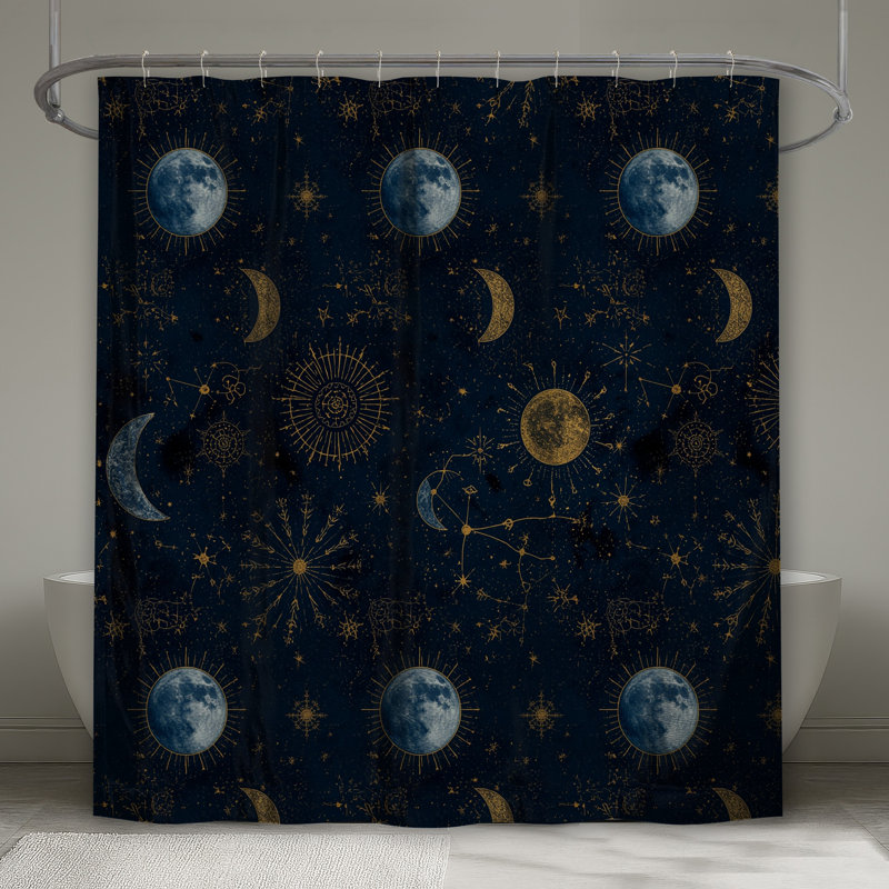 Rideaux de douche Celestial Moon Sun Constellations, L 70 po x H 84 po