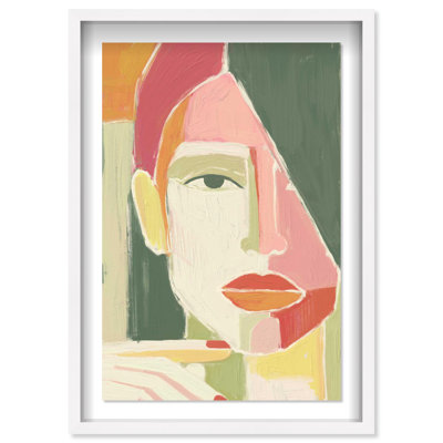 Oliver Gal Looking at You Abstract Portrait - Luxury Shadowbox Framed Wall Art