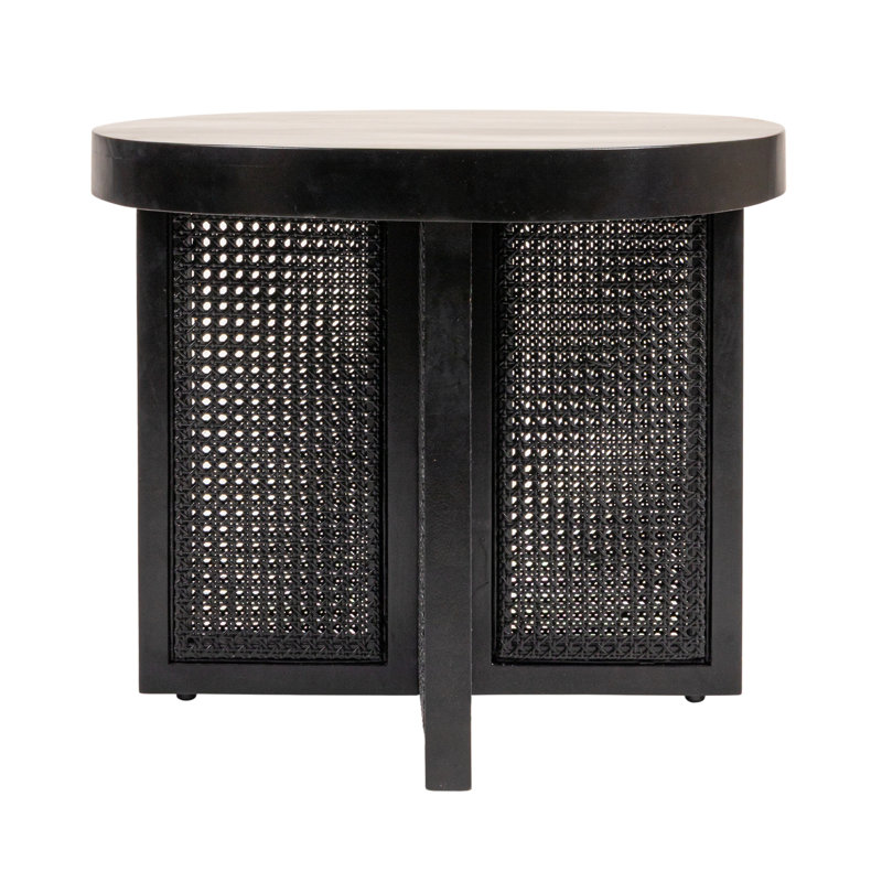Table d'appoint ronde Rowan, Noir