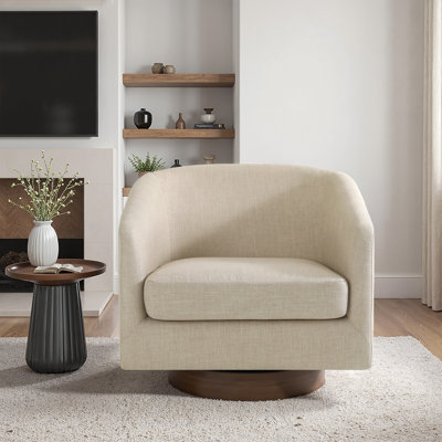 Upholstered Swivel Barrel Chair