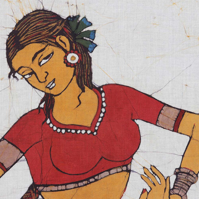Décoration murale en coton Batik Dancing Beauty