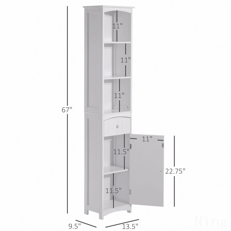 Armoire de rangement autoportante pour salle de bain