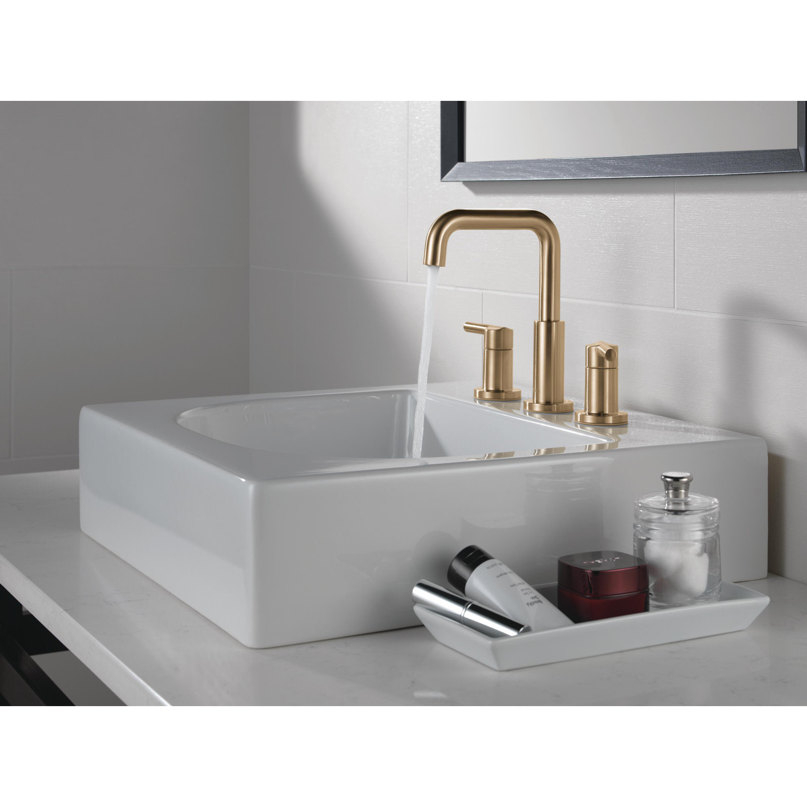 Nicoli Widespread Bathroom Faucet, Champagne Bronze