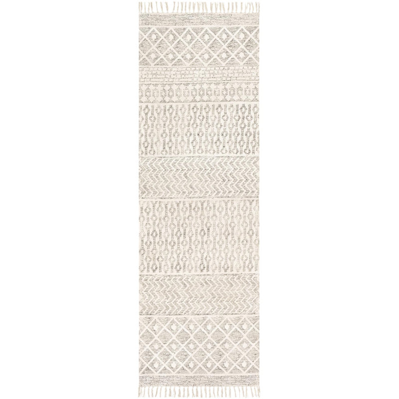 Tapis de style Sud-Ouest en coton tissé à la main Emmalyn, Tapis de couloir 2 pi 6 po x 8 pi