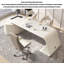 Bureau de luxe léger en pierre frittée minimaliste avec trois tiroirs-379417330