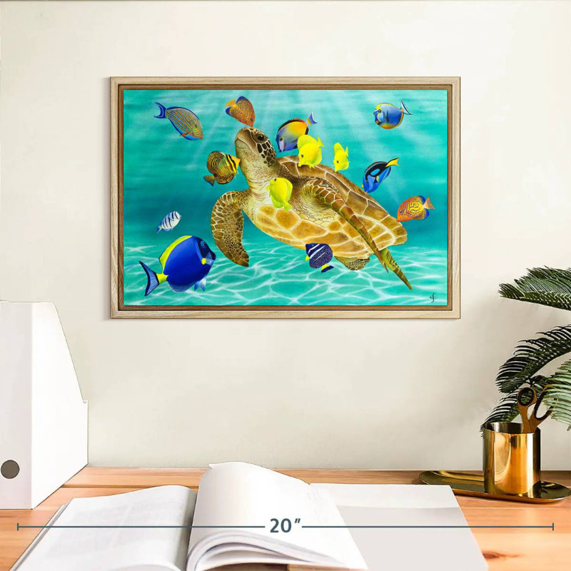 Kiss Kiss, Cadre flottant en bois naturel, 13 po x 9 po