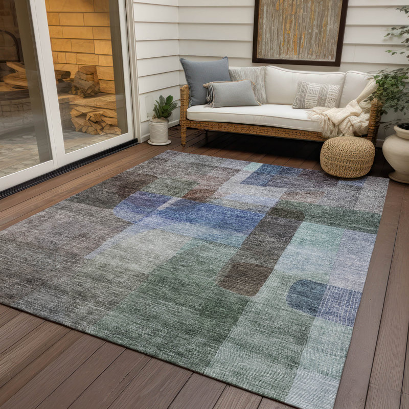 Tapis d'intérieur / extérieur lavable brun Kyra , 8 pi x 10 pi