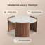 Table basse moderne en pierre frittée moderne avec pieds en noyer-1315093758
