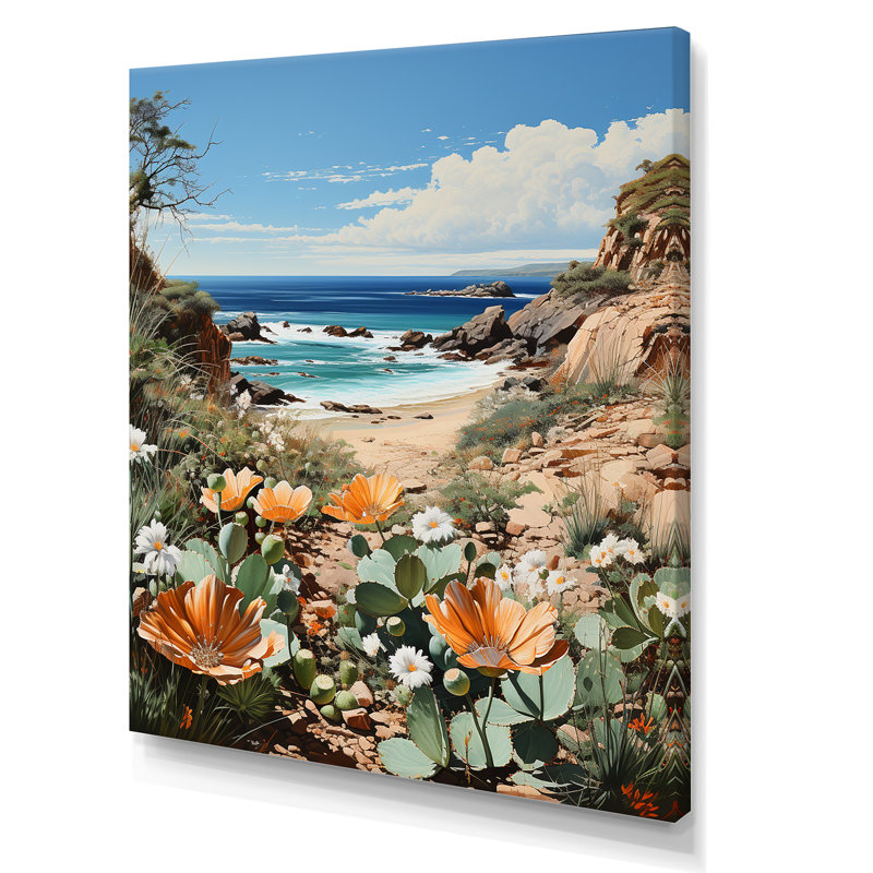 Cactus moderne, charme côtier sur toile, Toile tendue, H 20 po x l 12 po x P 1 po