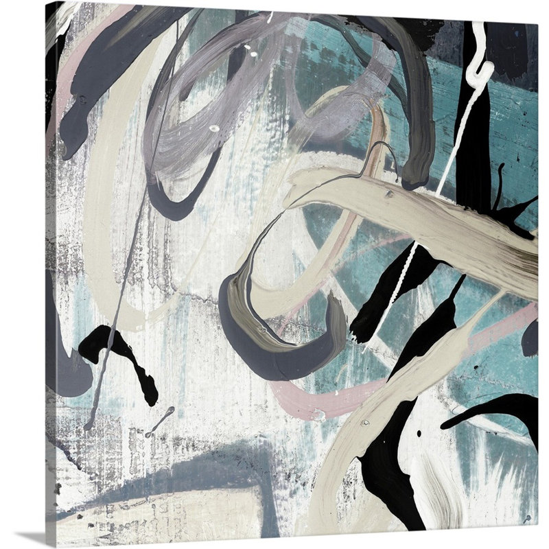 Reproduction d’art sur toile emmêlé de bleu sarcelle, H 12 po x l 12 po x P 1,25 po, Toile tendue