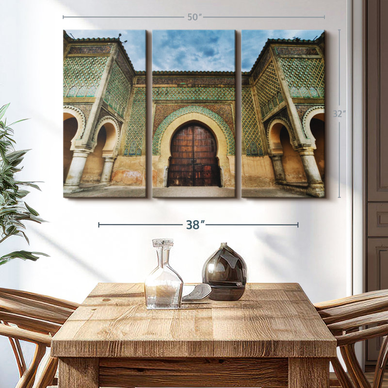 Architecture «Bab Mansour» sur, H 32 po x l 50 po x P 1,25 po