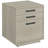 3-drawer Home Office File Cabinet Whitewashed Grey