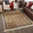 Square Akane Power Loomed Polypropylene Area Rug in Red/Brown/Blue-193311794