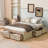 Full Size Platform Bed, With 6 Storage Drawers-1314042520-1314042522